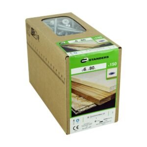 Tornillo Pz Avellanado Zinc 6x80mm para madera 150 unidades Standers