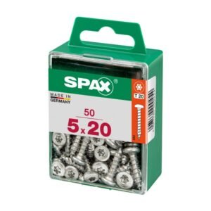 Tornillo Spax Cabeza Redonda Cincado 5x20 M - 50 unidades
